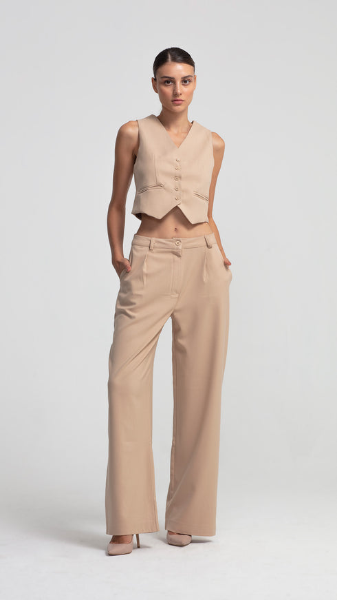 Camel V-Neck Vest
